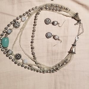 Necklace, bracelet, and earrings set